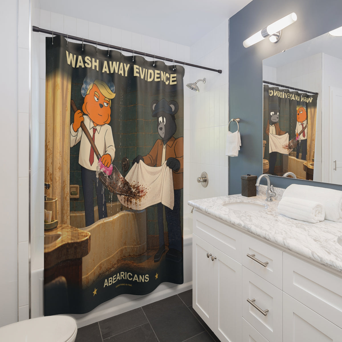 Wash Away Evidence - Abearicans Shower Curtain